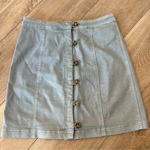 Listicle Stylish Blue Gray Button-Front Skirt size Medium